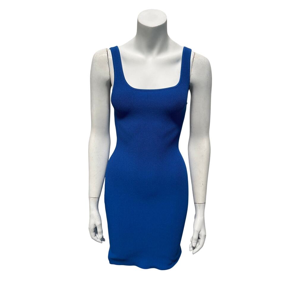 Artizia Babaton Dress Women's Small Sculpt Knit Bodycon Blue Ribbed Tank
